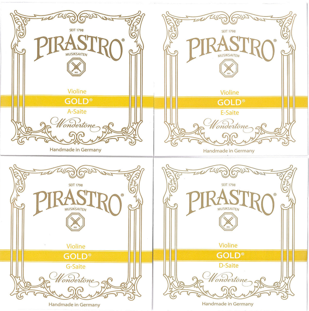 PIRASTROGold Gold Violin Strings EADG Set E-Wire Ball