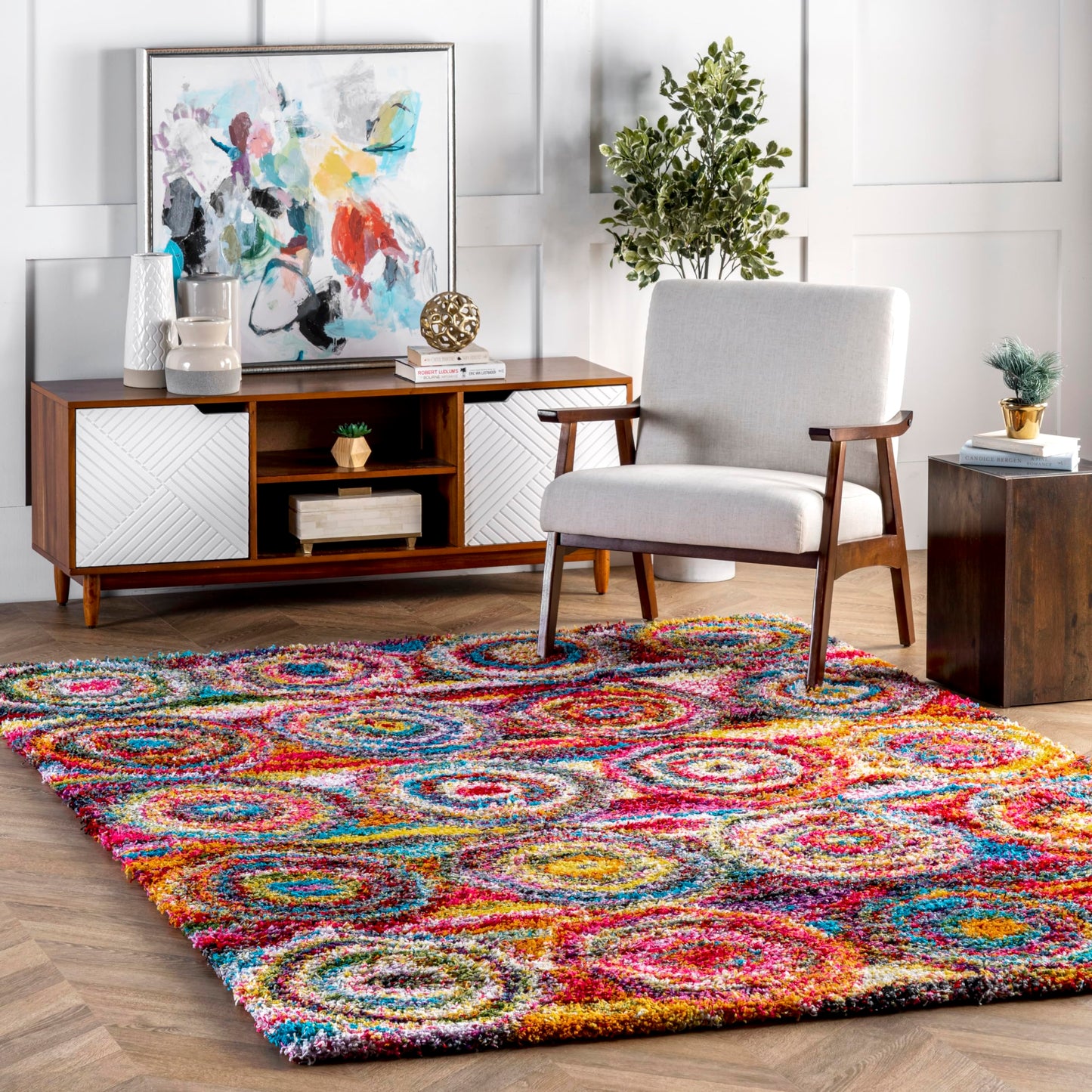 nuLOOM Kindra Multicolor Abstract Power Loomed Area Rug, 4' x 6'