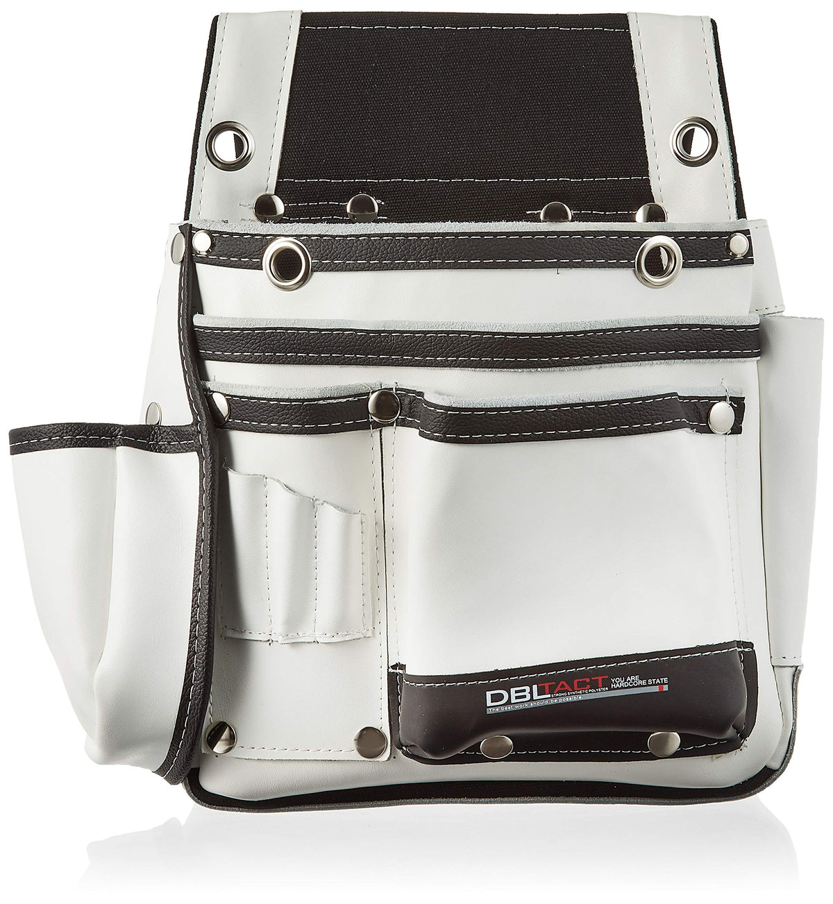 Sankyo Corporation DBLTACT Genuine Leather Unsurpassed Nail Bag, 2-Tier with Side Case, White