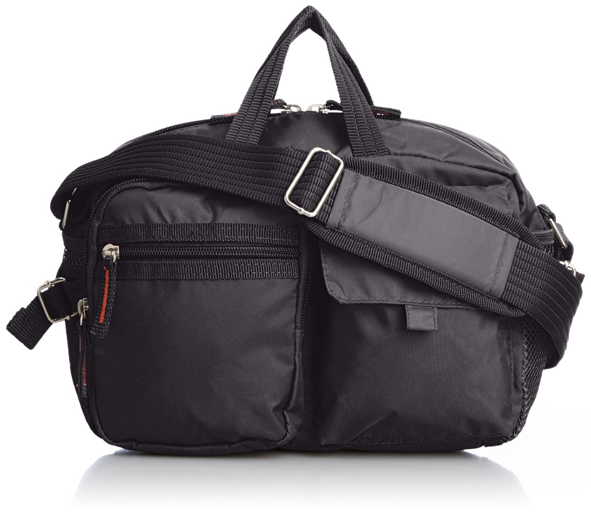 AOT 1802-E990-01 E Shoulder Bag, Bonded Shoulder Bag, With Handle, Black