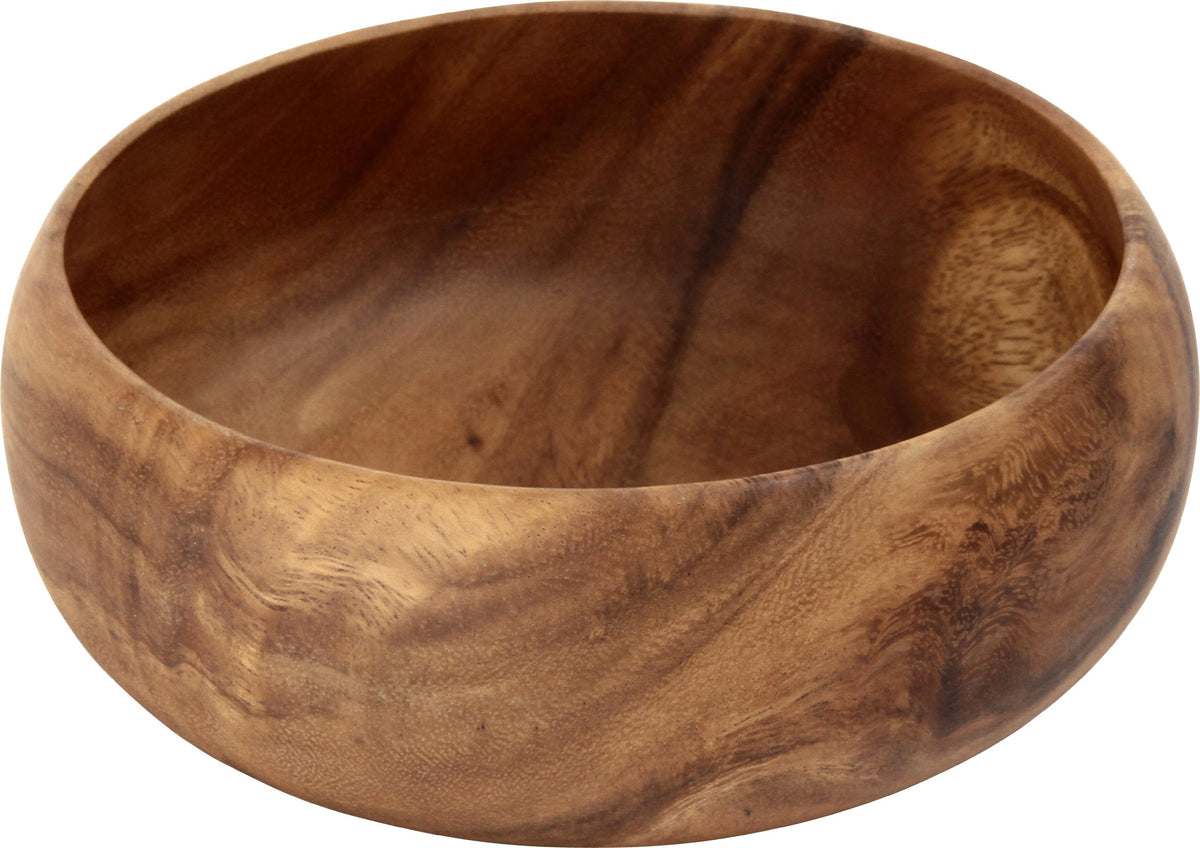 Fuji Boeki 30144 Round Bowl, XL, Diameter 7.9 inches (20 cm), Brown, Acacia, Natural Wood, Shatter-Resistant, Lightweight, Wooden Tableware