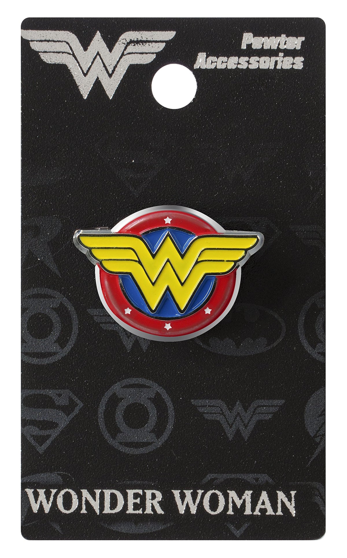 DC Comics Wonder Woman Pewter Lapel Pin Colored Logo