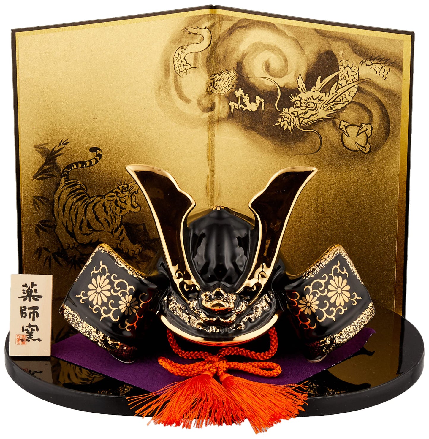 Yakushi Kiln May Doll, Evening Festival, Gold Color, Coming of the Year Helmet (Includes Chrysanthemum Arabesque and RyuTiger Folding Screen)