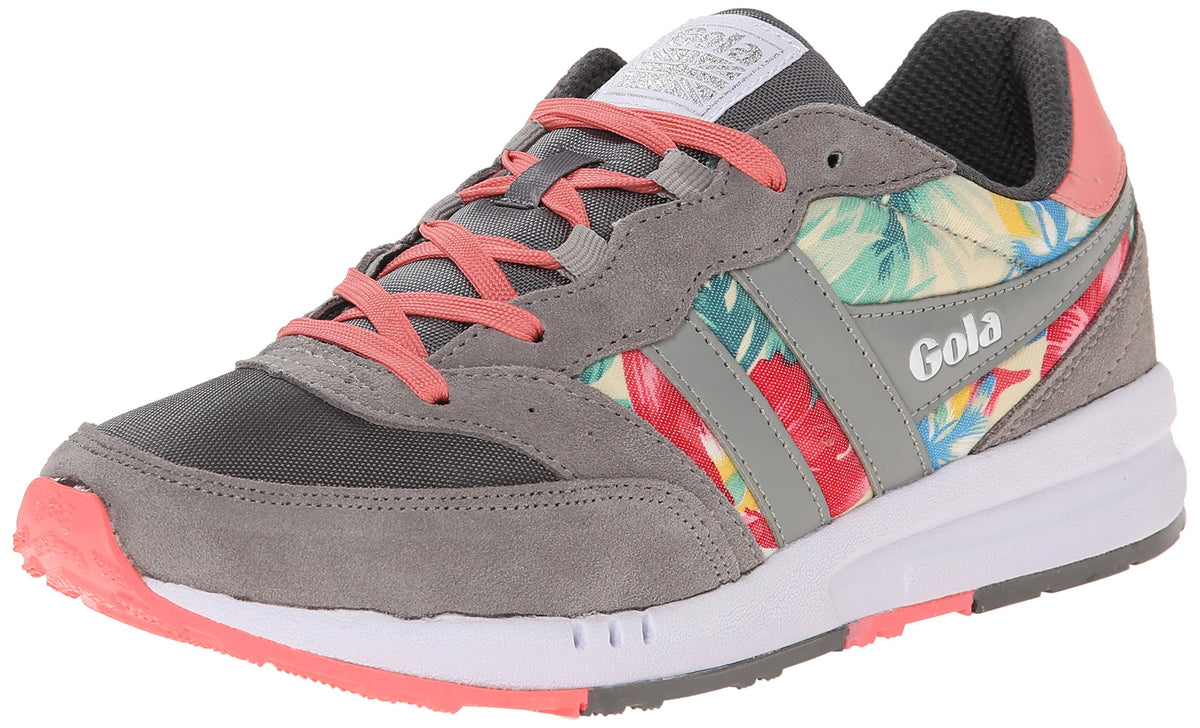 Gola Women's Samurai Hibiscus Fashion Sneaker, Grey/Pink, 8 M US