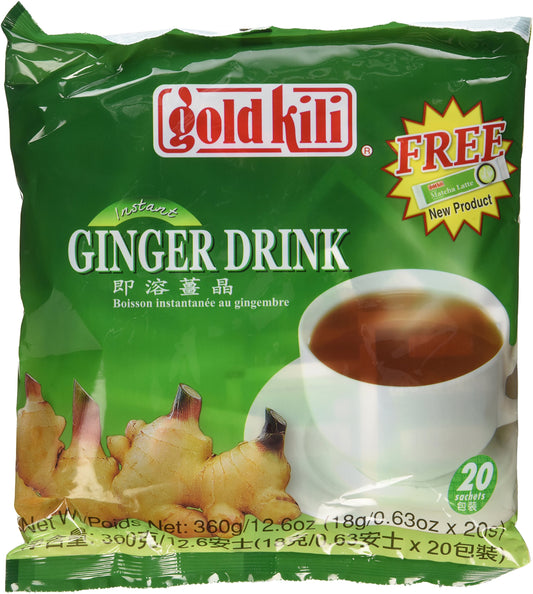 Ginger Drink Gold Kili 40 Sachets Packed in 2 Bags, 12.6 oz (With Honey)