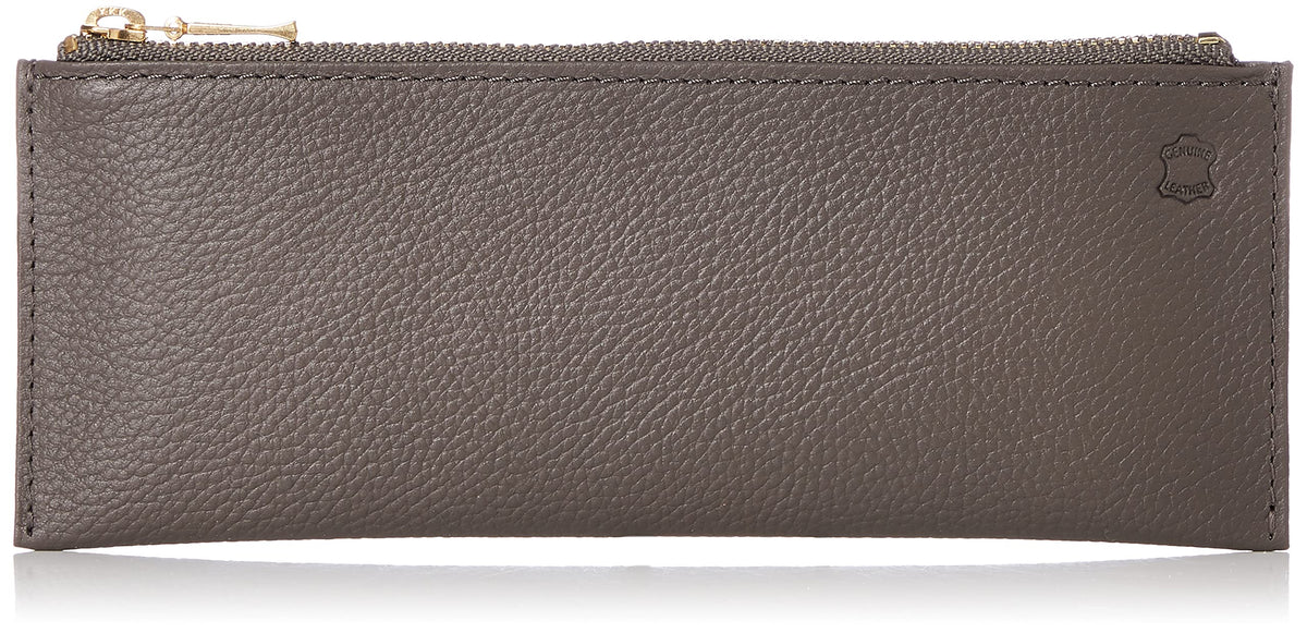 Slip-On OSL-1802 Flat Pen Case, OSL Leather, Charcoal Gray