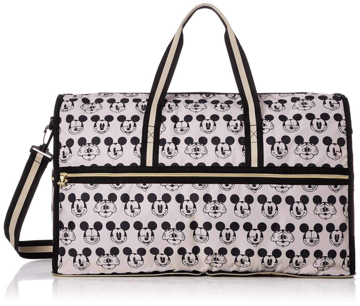 HAPITAS(ハピタス) Women Folding Boston Bag (Large), DN1. Mickey Mouse Face Black