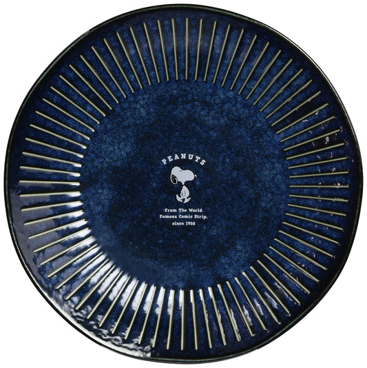 Kaneshotouki 614113 Snoopy Indigo Blue Pasta Dish, Curry Plate, Diameter Approx. 7.9 inches (20 cm), Adult Design, Goods, Dishware, Microwave, Dishwasher Safe, Birthday Gift, Mother's Day, Wedding
