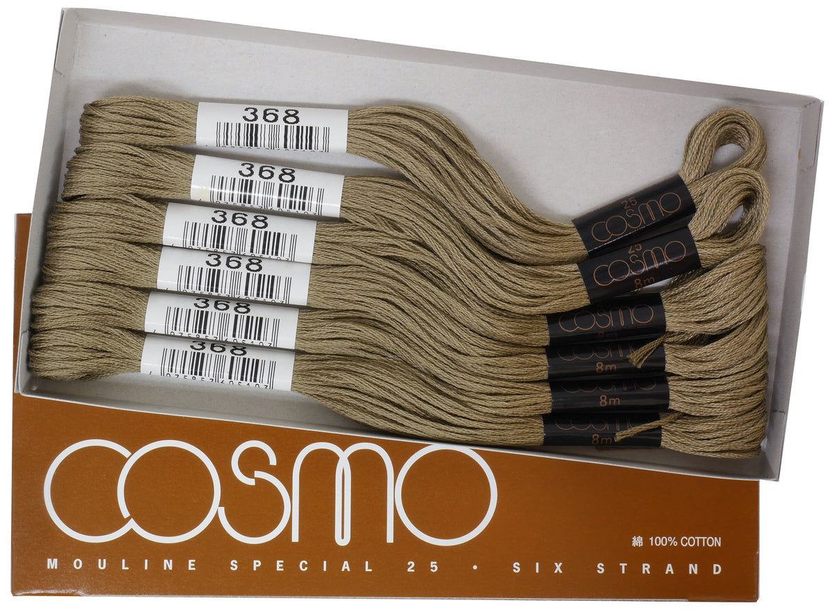 Cosmo No. 25 Embroidery Thread, 26.2 ft (8 m) Bundles, 1 Box Containing 6 Bundles