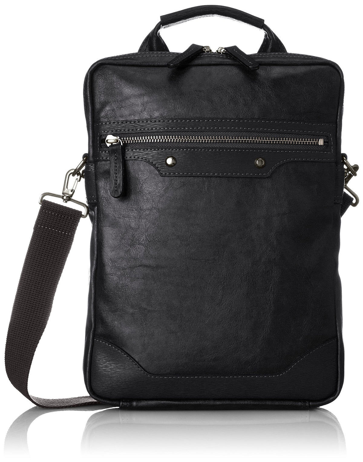 Bagex 13-1070 Vertical Shoulder Bag, Compatible with A4 Documents, Made in Japan (Toyooka), Black, One Size