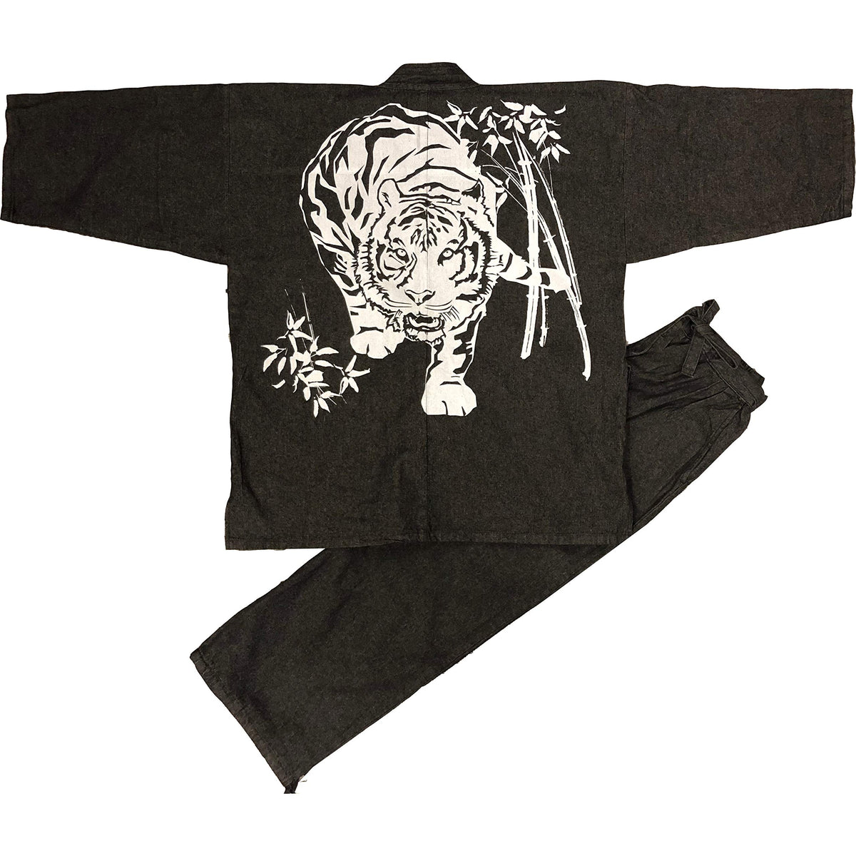 Edoten Men's Japan Denim Samue Pattern printed L.BK Tiger 106.