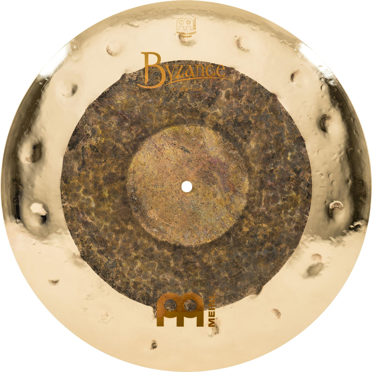 Meinl Cymbals Byzance 18" Dual Crash — MADE IN TURKEY — Hand Hammered B20 Bronze, 2-YEAR WARRANTY, inch (B18DUC)