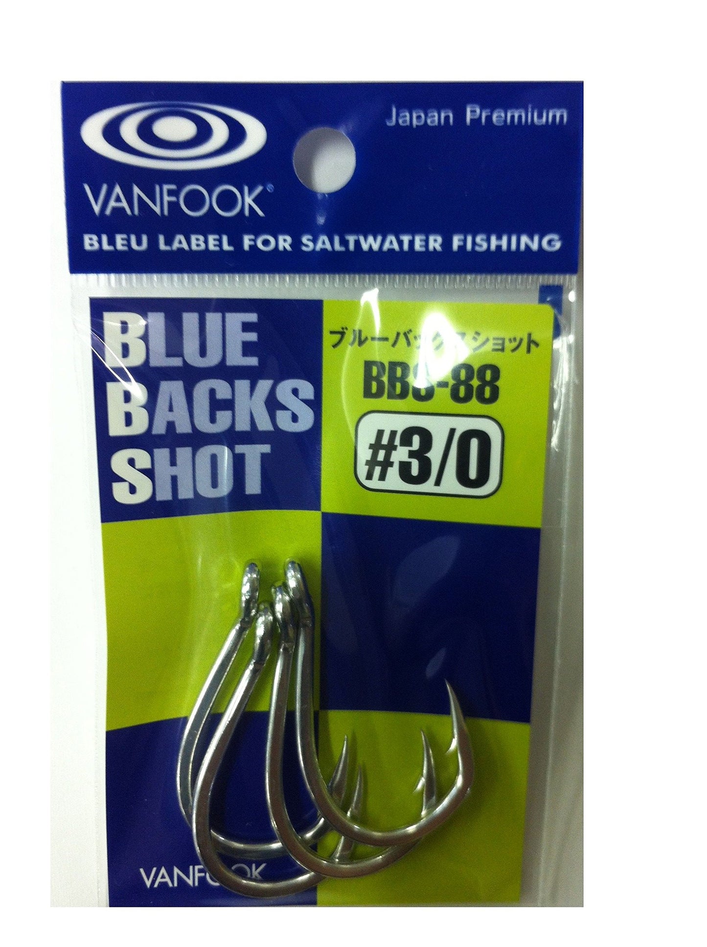 VANFOOK BBS-88S Blue Back Shot (Jigging Hook), #4/0, Silver
