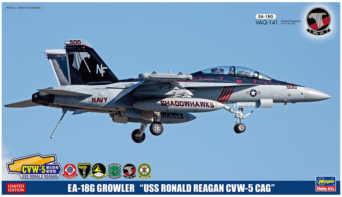 Hasegawa HAS52144 1:72 EA-18G Growler 'USS Ronald Reagan CVW-5 Cag' [Model Building KIT]