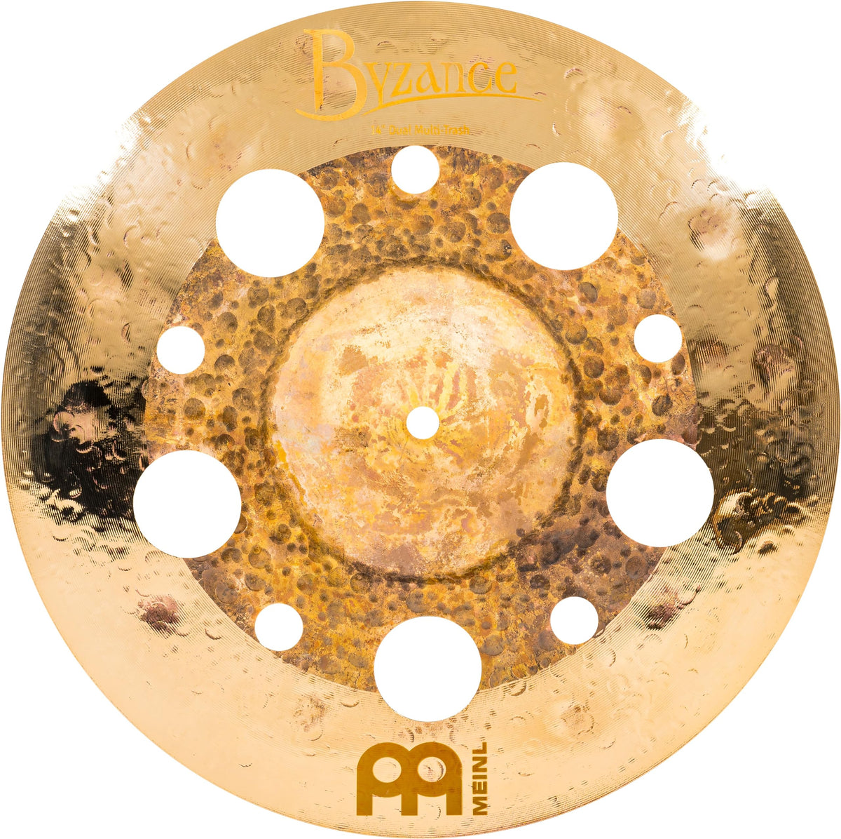 Byzance 14" Dual Multi Trash Crash with Holes — MADE IN TURKEY — Hand Hammered B20 Bronze, 2-YEAR WARRANTY