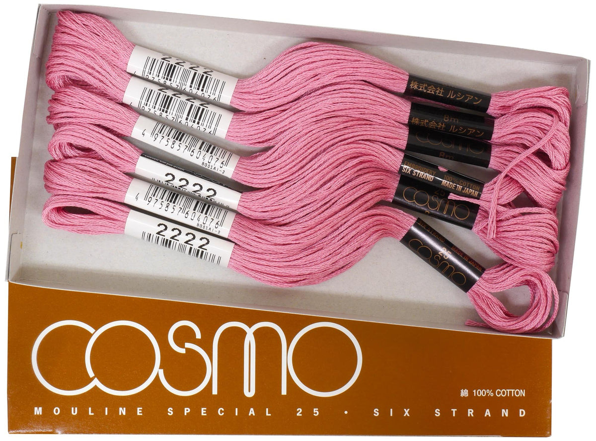 Cosmo No. 25 Embroidery Thread, 26.2 ft (8 m) Bundles, 1 Box Containing 6 Bundles