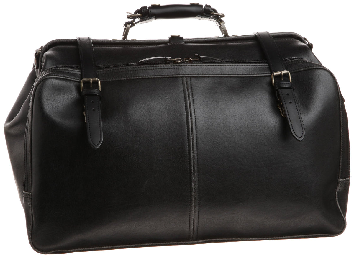 [Retro] Dulles Boston Bag with Out Pocket, Genuine Leather Included, 2-Way [Kiwada] Bag of Holy Ji, Hyogo Prefecture, Toyooka, 12.6 inches (32 cm) - black -