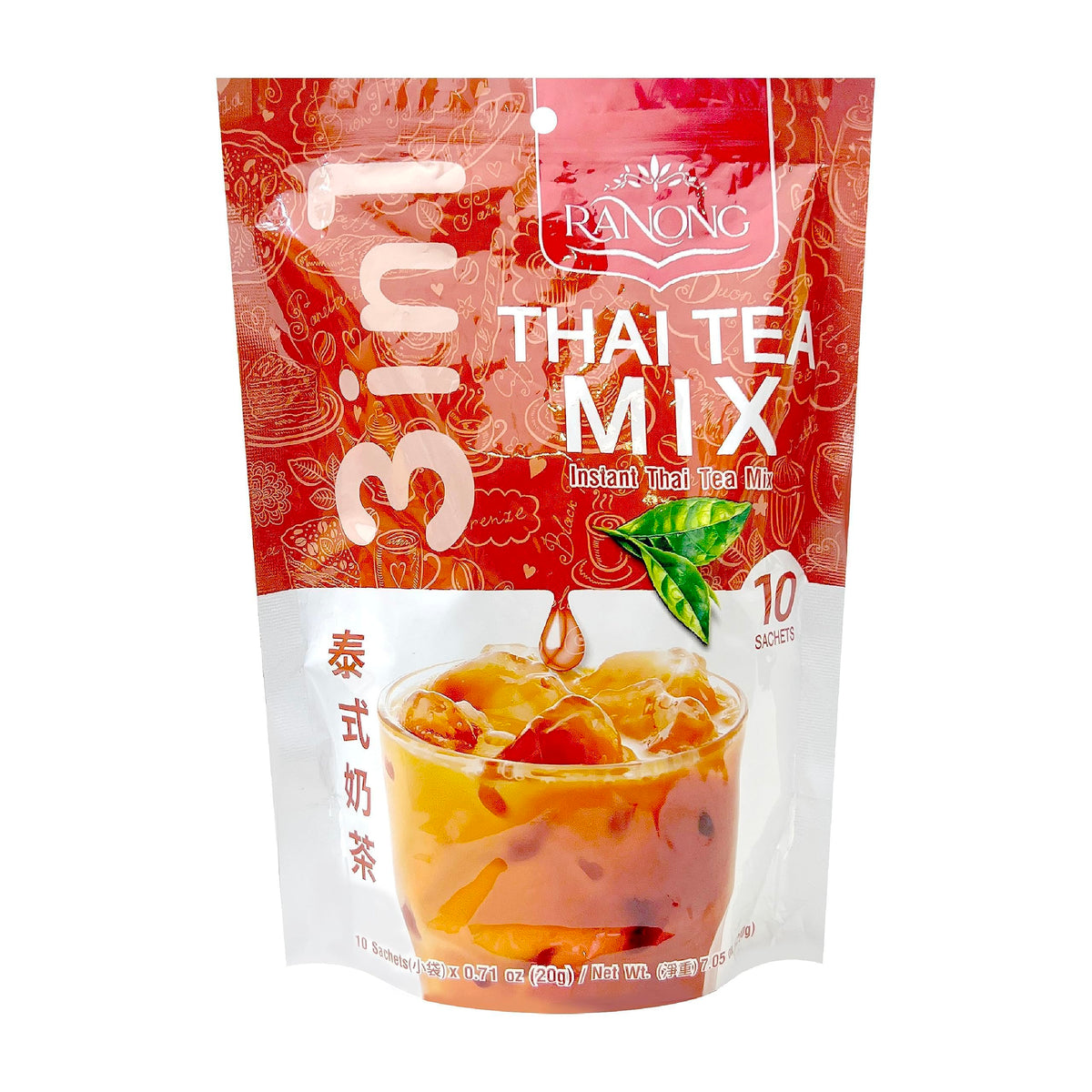 Ranong Tea Instant Thai Tea Mix 10 Sachets