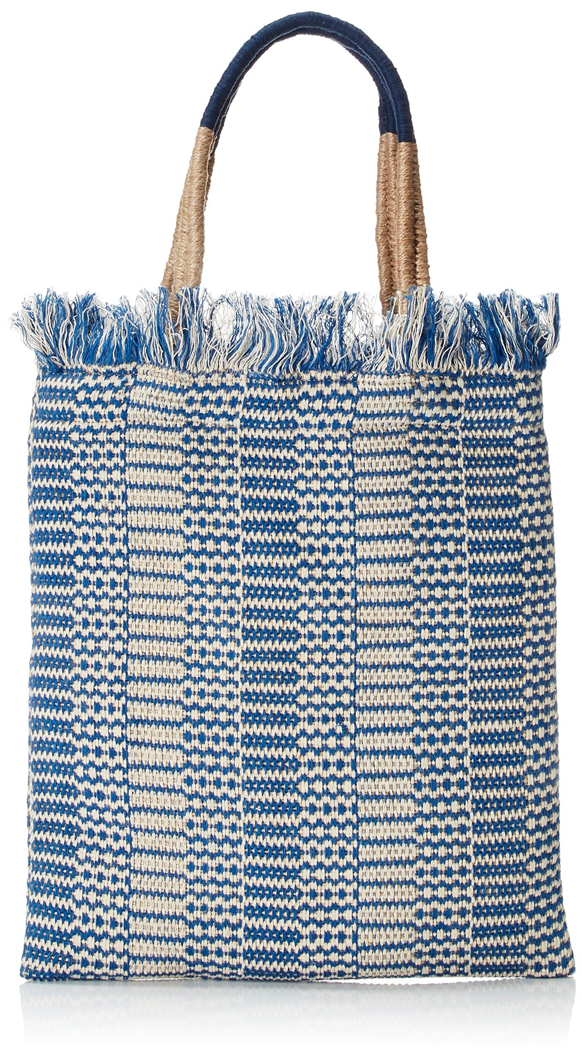 Earth Made JUTE FRINGE TOTE E5862 475185 47-5188NV/BE Navy/Beige