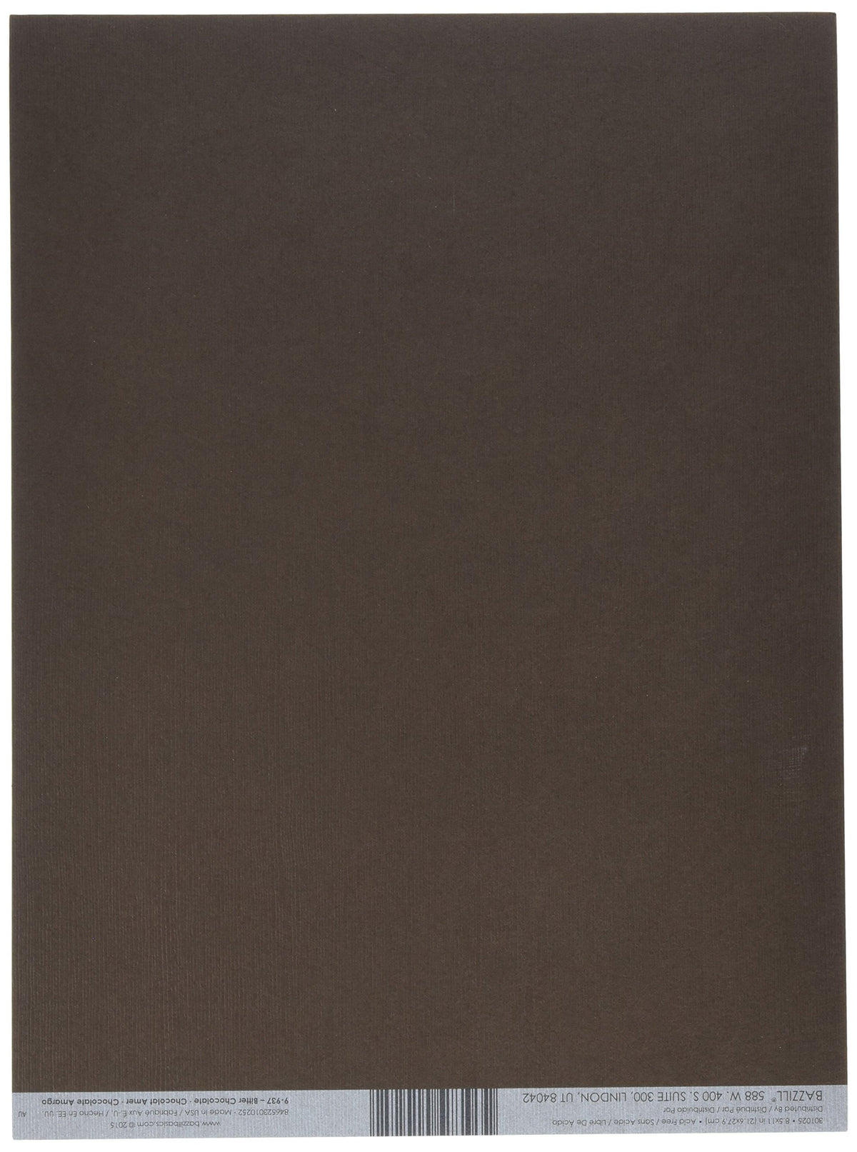 Bazzill Cardstock 8.5"X11"-Bitter Chocolate/Grass Cloth 25 per Pack
