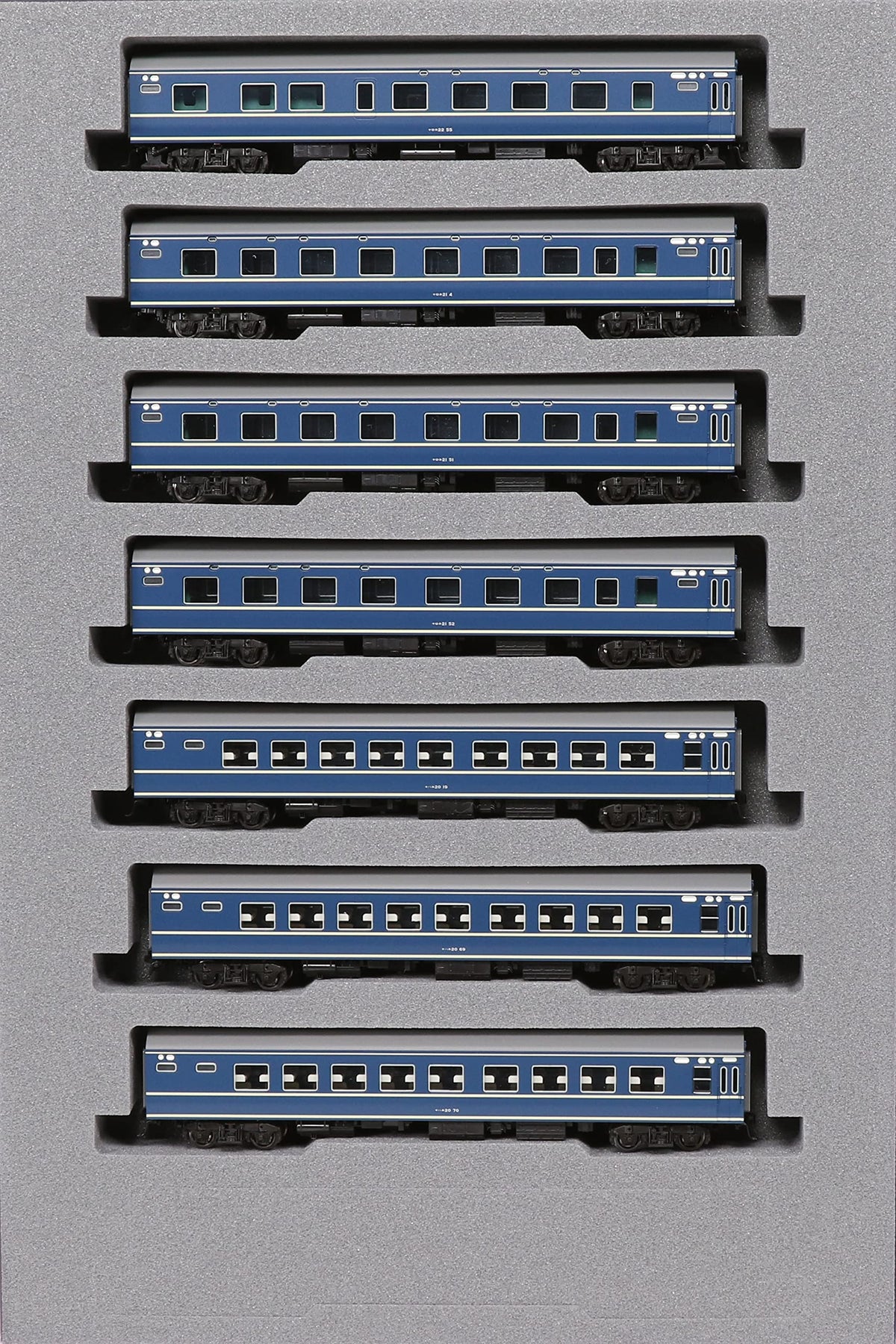 KATO 10-1726 N-Gauge 20 Series Sleeper Express Asakaze, Early Construction, 7 Car Expansion Set, Railway Model, Passenger Car, Blue