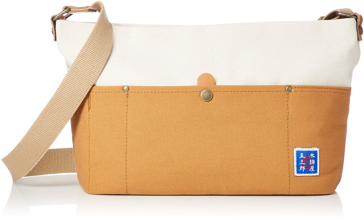 Kiwada Shoulder Bag, S, Cotton Shop Gosaburo, Canvas Combi, Made in Toyooka, Hyogo Prefecture, the Holy Land of Bags, Camel