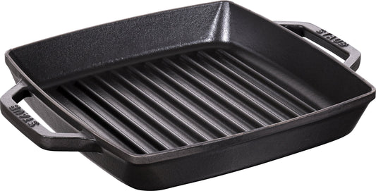 staub 40511-728-0 Pure Grill Square, Black, 9.1 inches (23 cm) Grill Pan, Both Hands, Casting, Enamel, Induction Compatible, Japanese Authentic Product