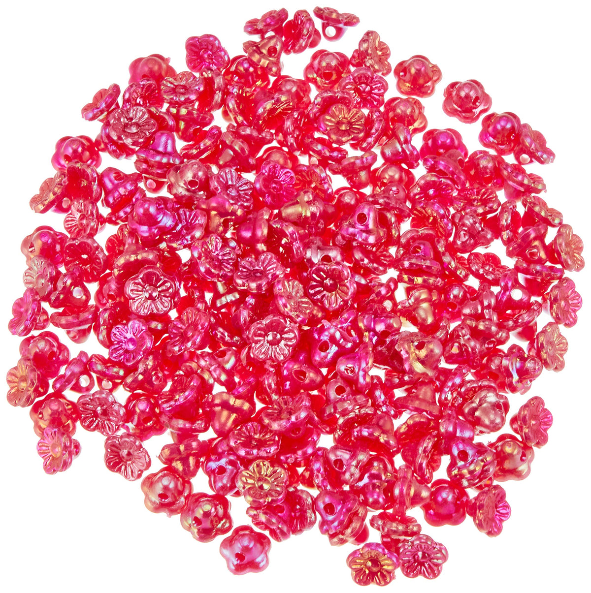 Shimamura ASH-NYFL8DX-15 New Flower Beads, Deluxe DX 0.3 inches (8 mm), Shocking Pink