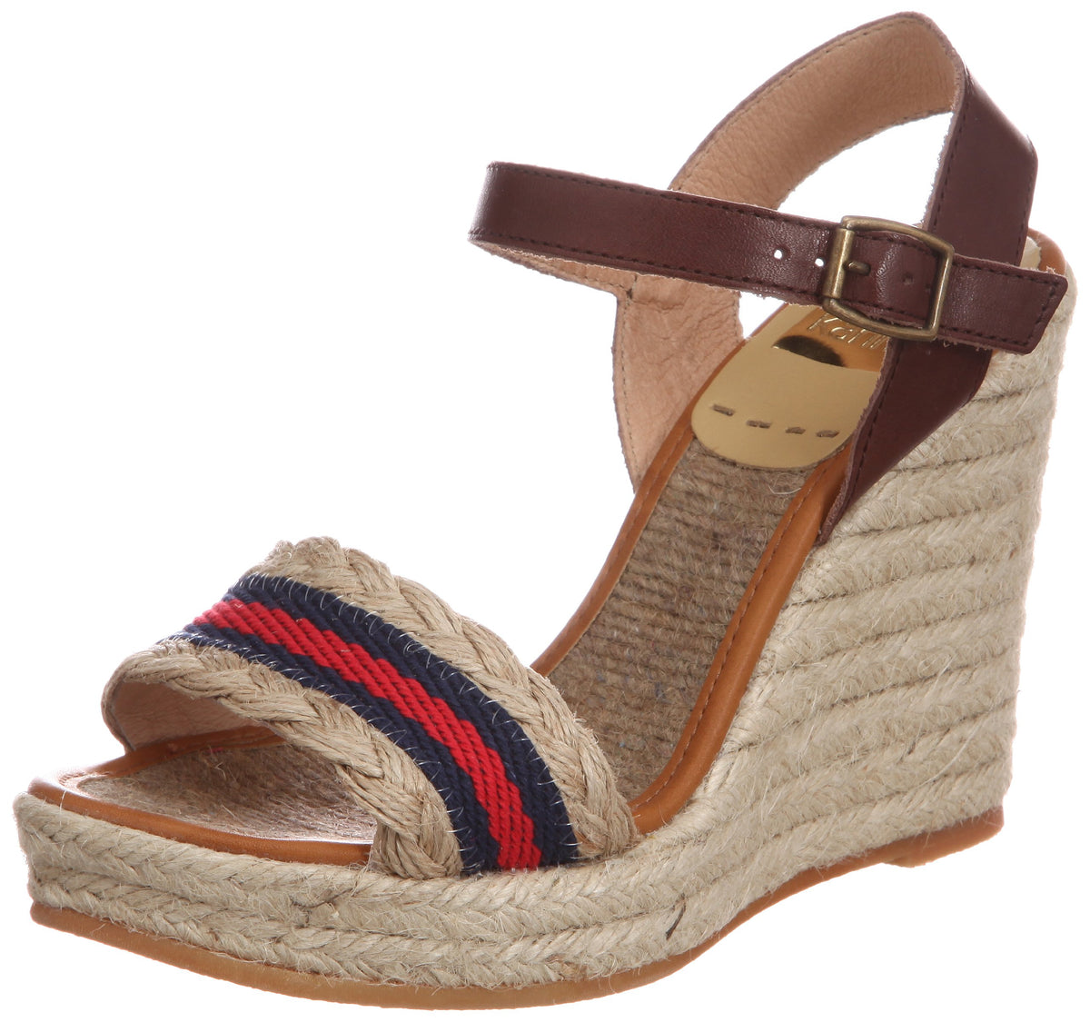 Kanna 57869 Jute Line Belt Sandals, red, 24.5 cm