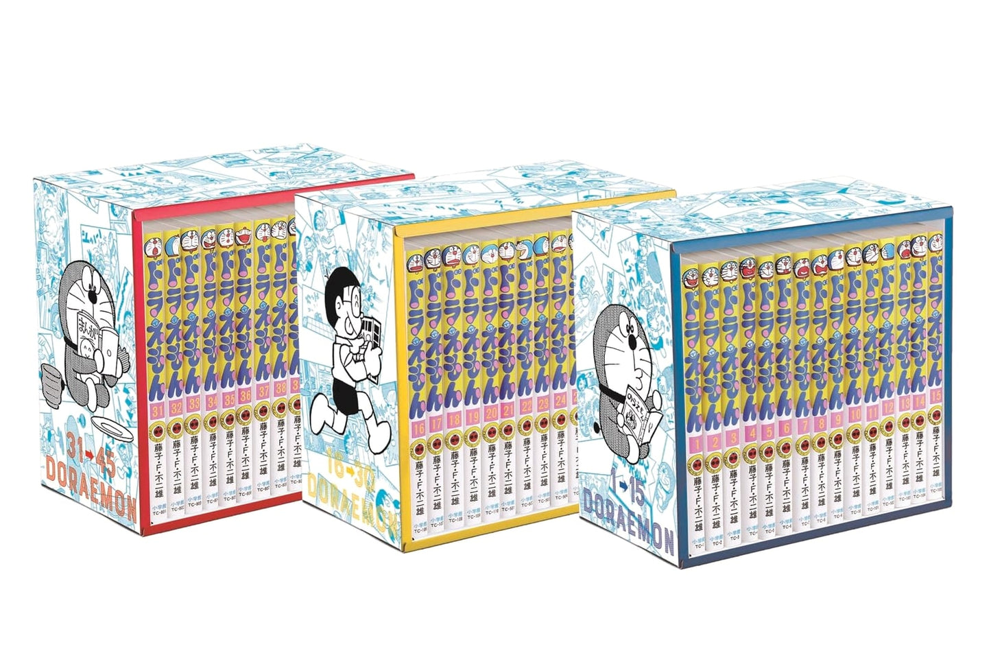 Doraemon Complete 45-Volume Tentomushi Comics Set in Custom Box