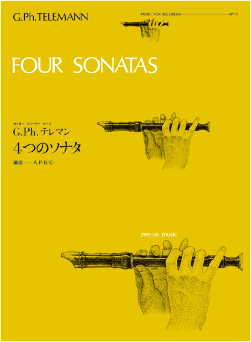 RP11 Zen-On Recorder Piece: Four Sonatas by Telemann
