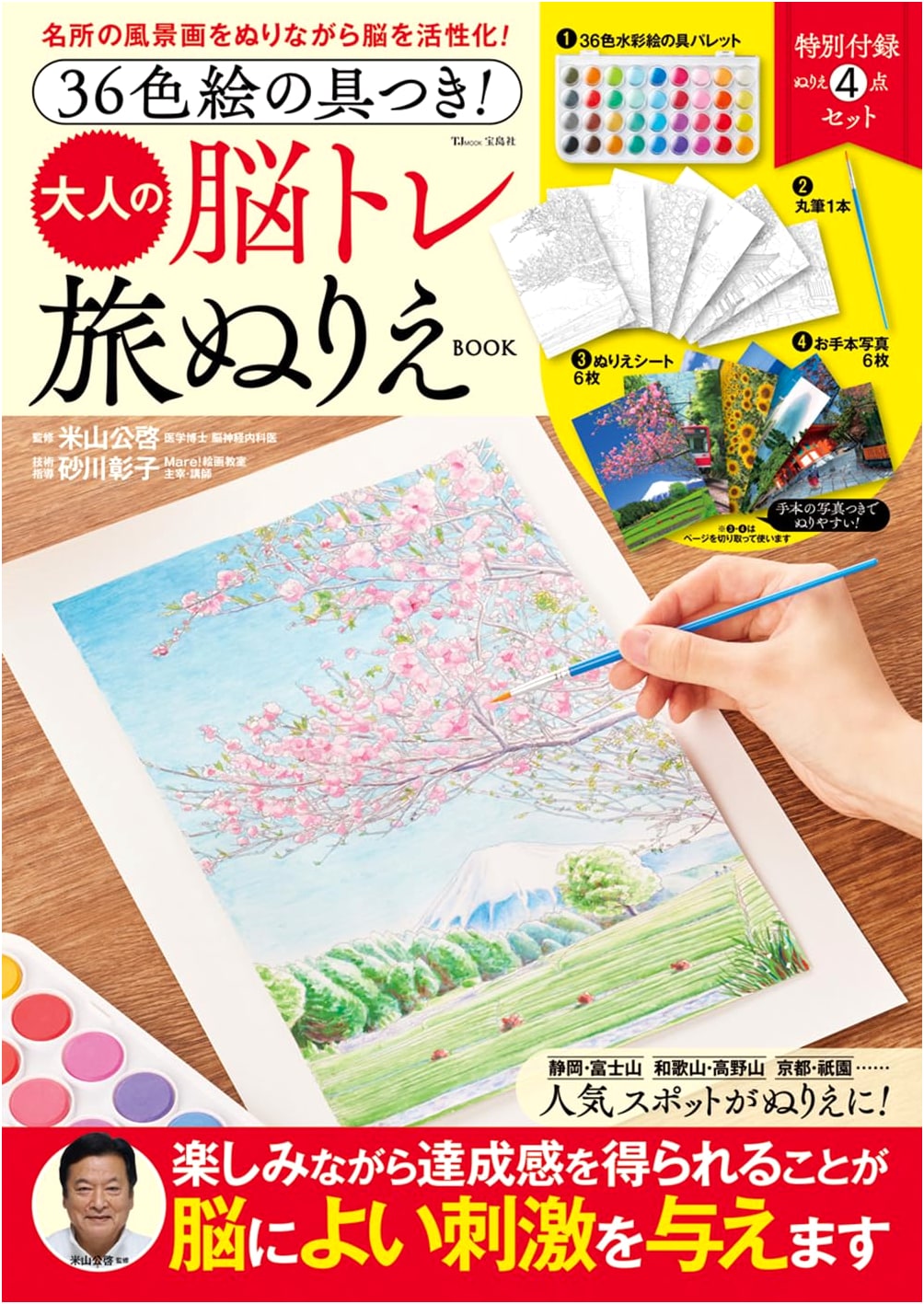 Adult Brain Training Travel Coloring Book with 36 Colors (TJMOOK)