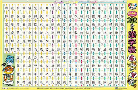 Mapple Kids: Learn 202 Kanji Characters for 4th Grade with Stickers