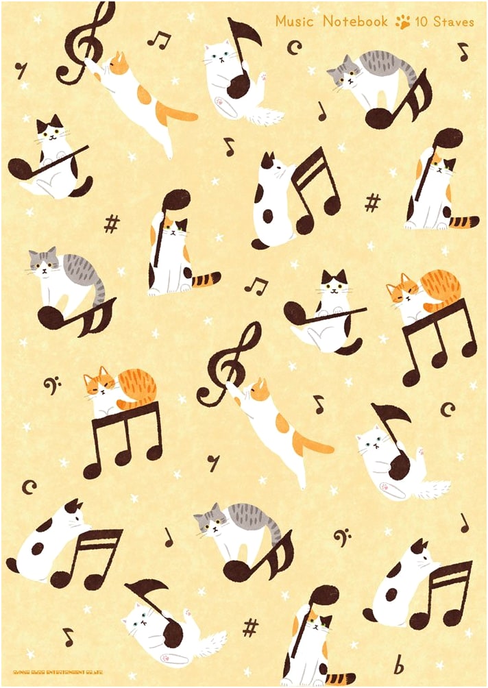 Cat Music Notebook 2 (B5, 10-Staff)