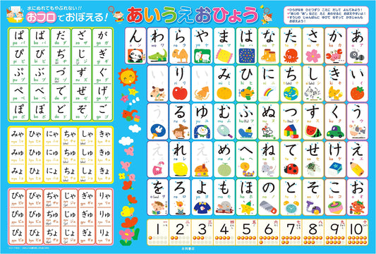 Bathtime Hiragana: Fun Japanese Alphabet Learning Chart for Kids