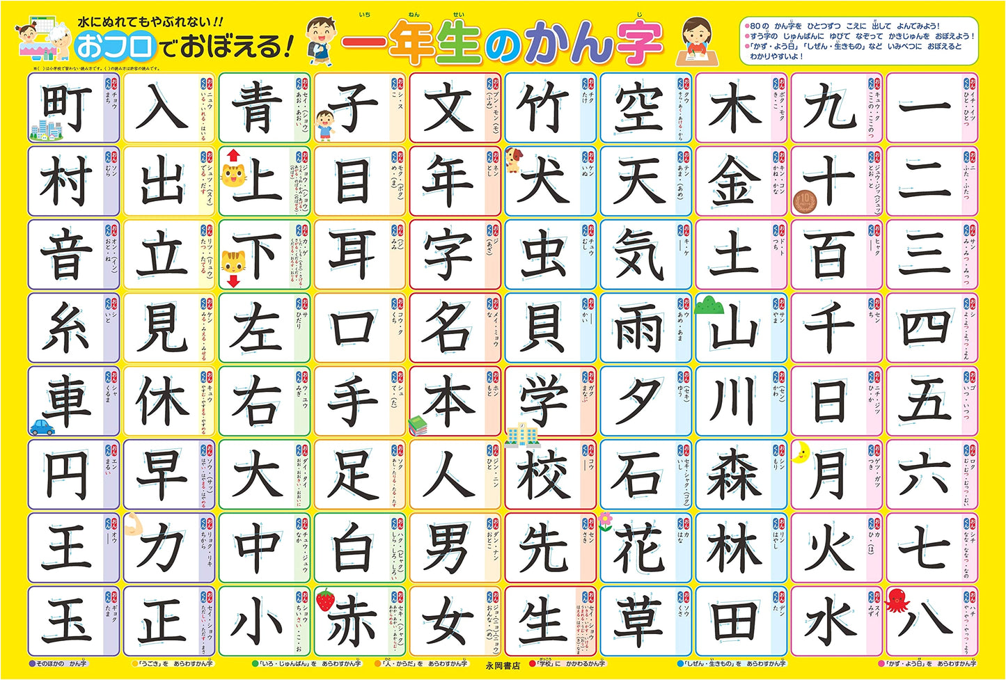 Learn First Grade Kanji in the Bath!