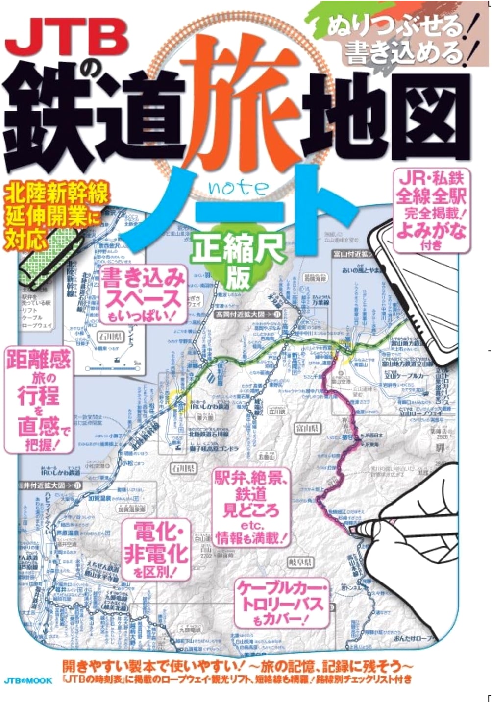 JTB Railway Travel Map Notebook: True Scale Edition