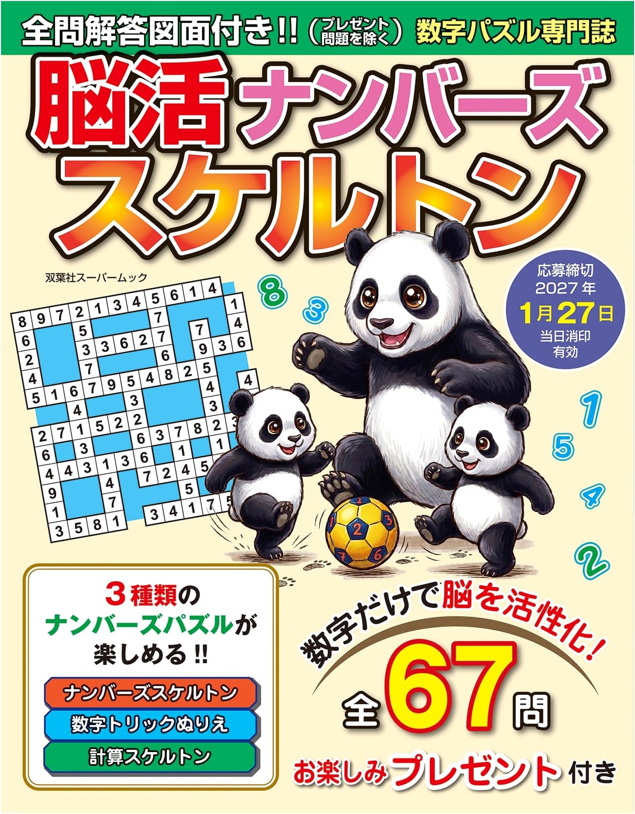 Brain Training Numbers Skeleton Puzzles (Futabasha Super Mook)