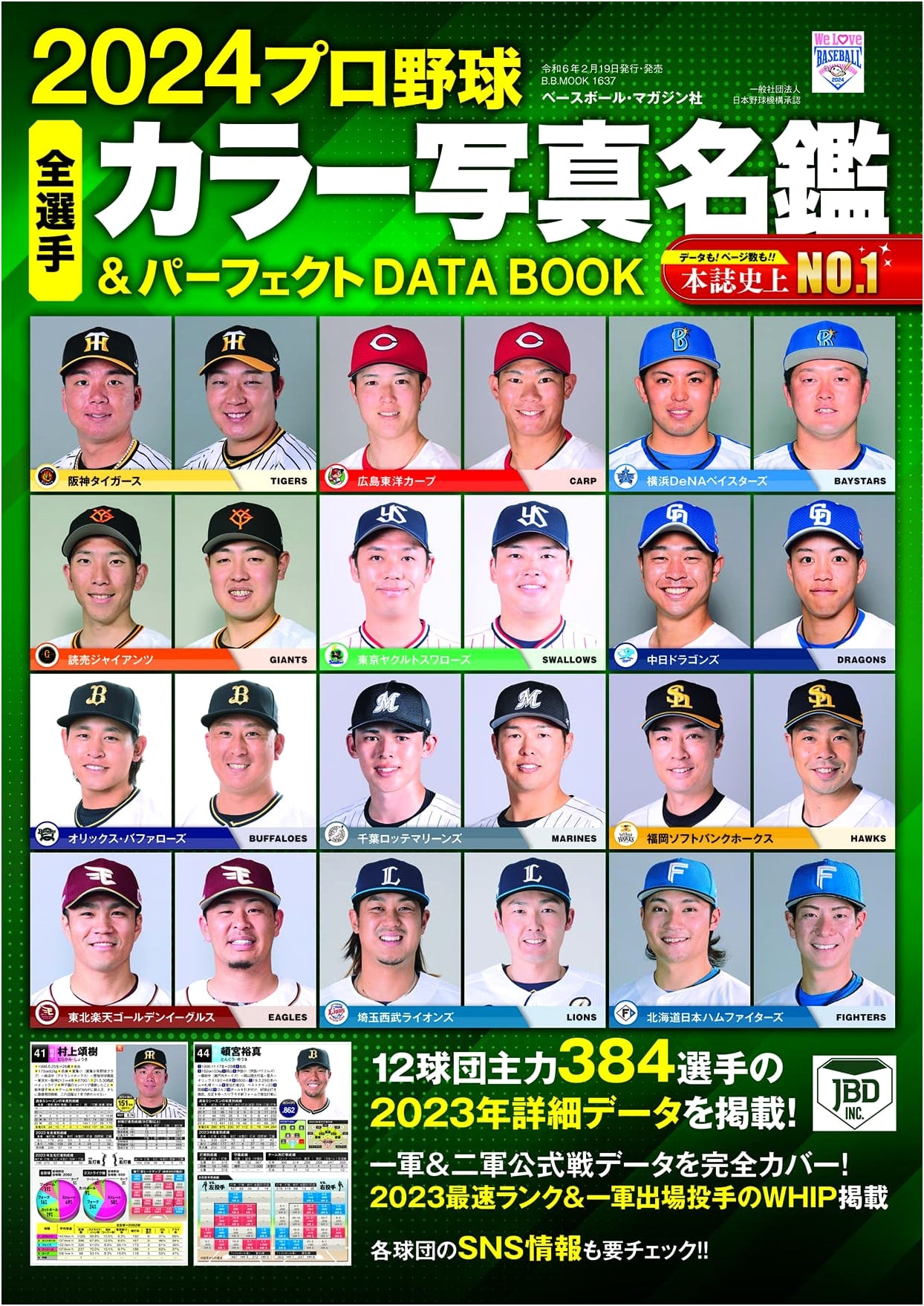 2024 Japan Pro Baseball: All Players Color Photo Guide & Data Book