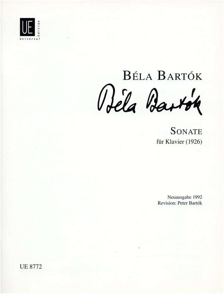 Bartók: Piano Sonata - Universal Edition Score