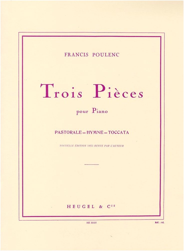 Poulenc: Three Pieces for Piano Solo - Ugeru Co. Edition