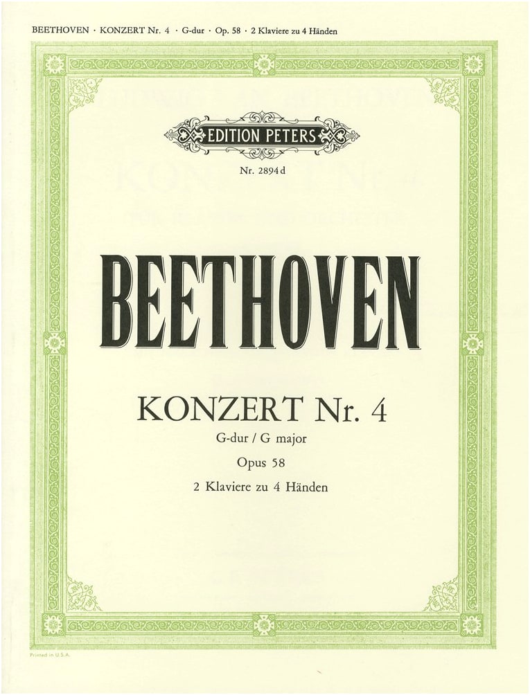 Beethoven: Piano Concerto No. 4 in G Major, Op. 58 (Peters Edition, Arranged for Two Pianos)