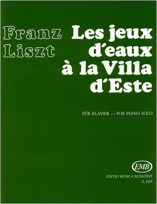 Liszt: Fountains of the Villa d'Este / Musica Budapest / Piano Solo Sheet Music