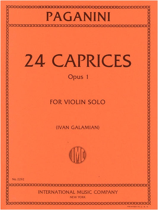 Paganini: 24 Caprices Op.1 for Violin, Galamian Edition