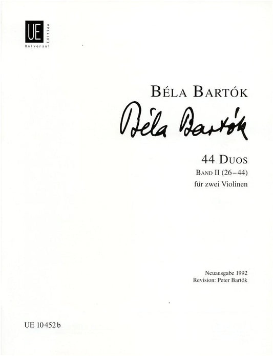 Bartok: 44 Duos for Two Violins, Vol. 2 (Universal Edition)