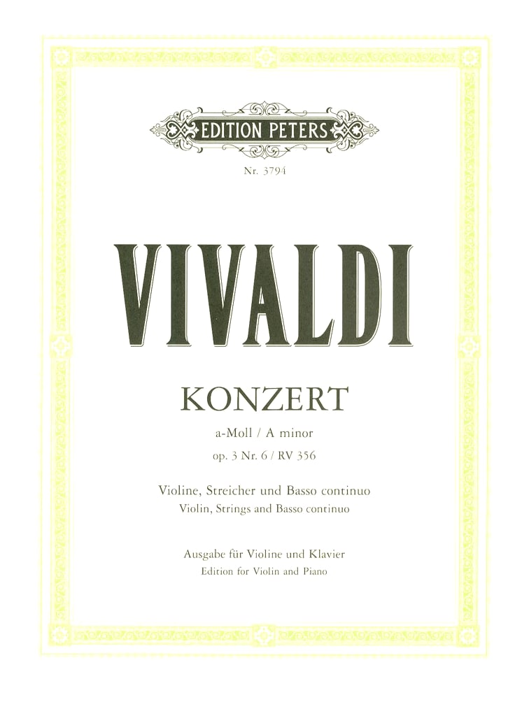 Vivaldi: Violin Concerto in A minor, Op.3/6 from 'L'Estro Armonico' (Peters Edition)