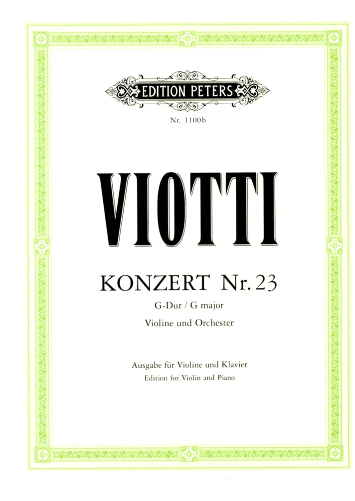 Viotti: Violin Concerto No. 23 in G Major (Davisson Ed.) for Violin & Piano