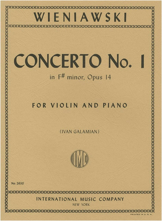 Wieniawski: Violin Concerto No. 1 in F-sharp minor, Op. 14 (Galamian Ed.)