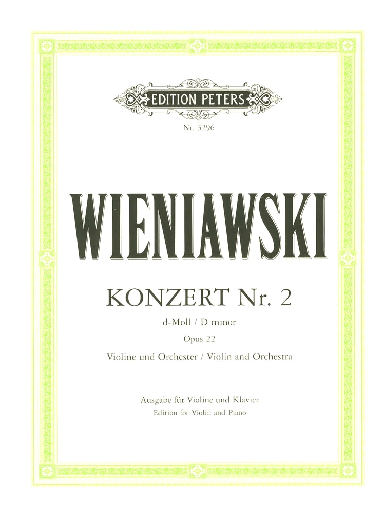 Wieniawski: Violin Concerto No. 2, Op. 22 (Peters Edition, Piano Accompaniment)