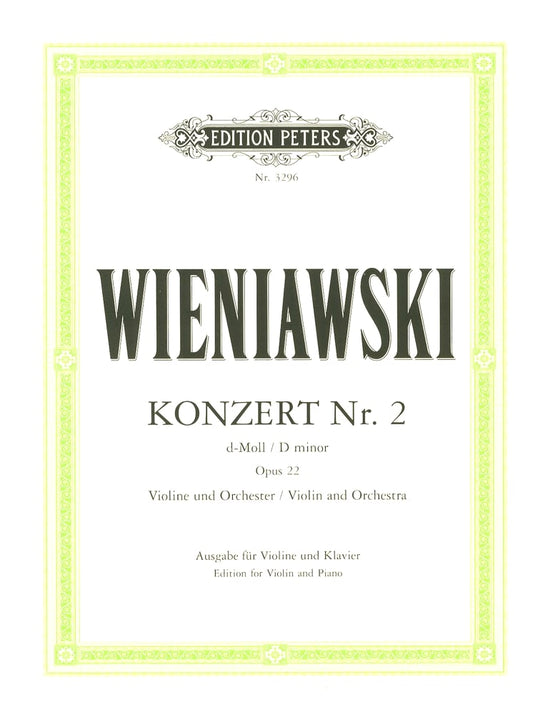 Wieniawski: Violin Concerto No. 2, Op. 22 (Peters Edition, Piano Accompaniment)